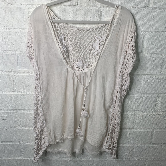 Free People Crochet Oversized Sleeveless Oversized Top size Small - Picture 6 of 10
